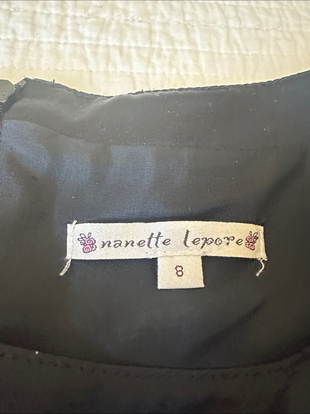 Nanette Lepore Classic Black Cap-Sleeve Shift Dress size 8 - Picture 2 of 4